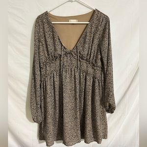 Altar’d State Womens Leopard Print Long Sleeved Mini Dress‎ size Medium